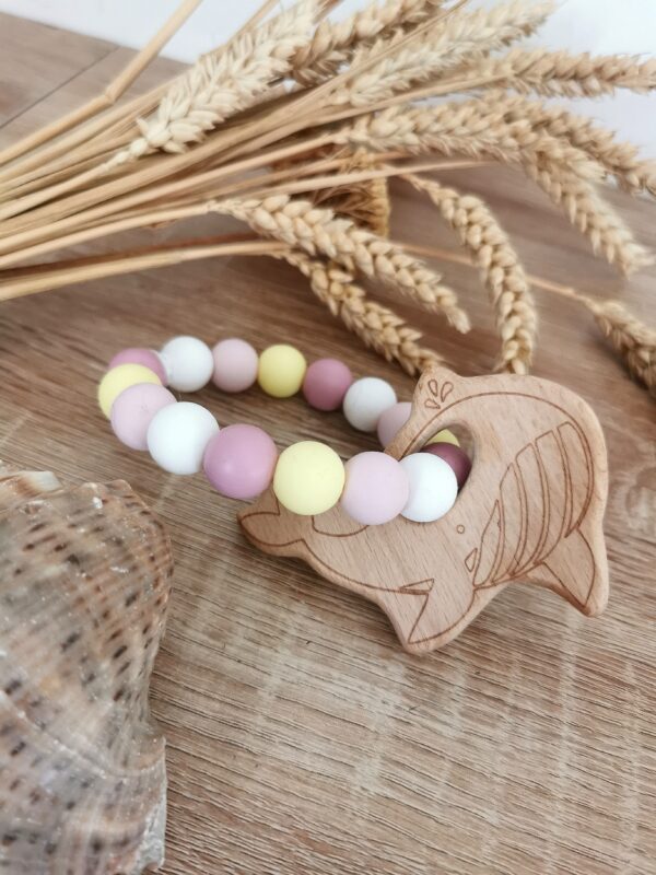Anneau de dentition baleine pastel